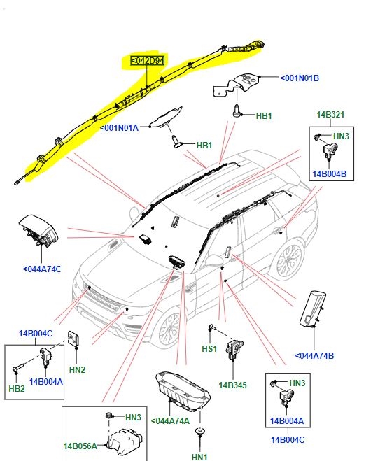 Land Rover side airbag Range Rover Sport L494